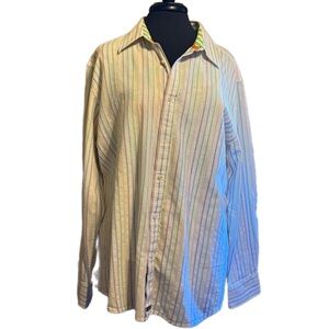 Nick(it) XL Rainbow Stripe Cotton Button-Down